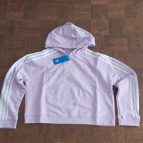 Adidas lavender cropped hoodie - Picture 1 of 3